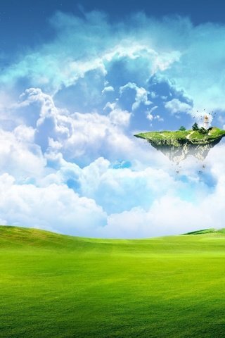 Обои небо, трава, облака, земля, зелень, обои, поле, фантастика, the sky, grass, clouds, earth, greens, wallpaper, field, fiction разрешение 1920x1200 Загрузить