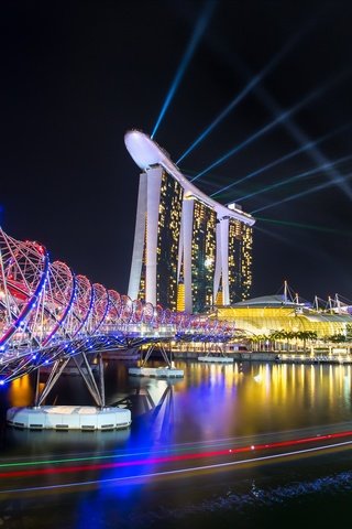 Обои ночь, огни, мост, отель, сингапур, marina bay sands, night, lights, bridge, the hotel, singapore разрешение 2048x1369 Загрузить