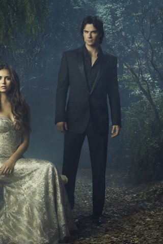 Обои дневники вампира, сериал, елена, деймон, стефан, the vampire diaries, the series, elena, damon, stefan разрешение 2560x1600 Загрузить