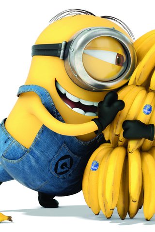 Обои мультфильм, белый фон, бананы, позитив, миньон, гадкий я 2., cartoon, white background, bananas, positive, minion, despicable me 2. разрешение 2560x1600 Загрузить