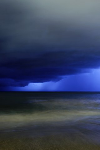 Обои море, молния, гроза, туча, sea, lightning, the storm, cloud разрешение 2560x1600 Загрузить