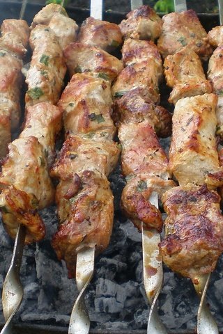 Обои природа, мясо, шашлык, шампура, мангал, nature, meat, kebab, skewers, grill разрешение 1920x1200 Загрузить