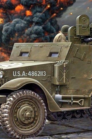 Обои арт, американский, м3, авианосца, half-track, personnel, art, american, m3, carrier разрешение 2560x1440 Загрузить