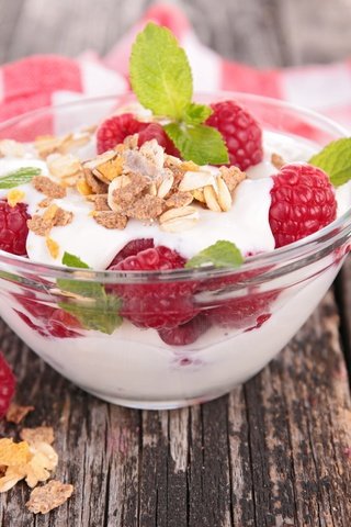 Обои малина, завтрак, хлопья, мюсли, йогурт, свежие, з фрукты, raspberry, breakfast, cereal, muesli, yogurt, fresh, s fruit разрешение 5250x3501 Загрузить