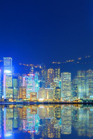 Обои ночь, огни, город, китай, гонконг, night, lights, the city, china, hong kong разрешение 3840x2400 Загрузить