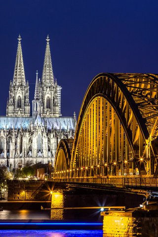 Обои ночь, германия, кельн, köln, night, germany, cologne разрешение 2048x1365 Загрузить