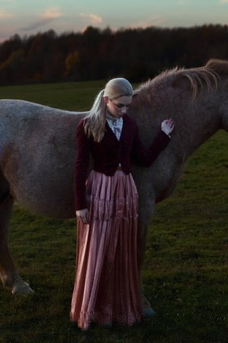 Обои вечер, девушка, кони, the evening, girl, horses разрешение 2048x1365 Загрузить