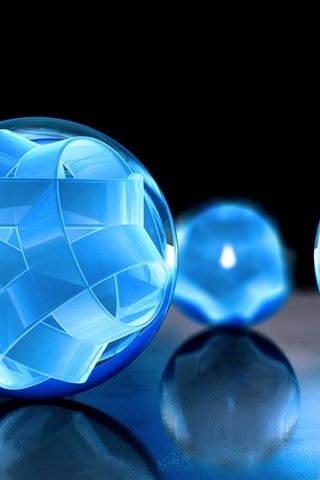 Обои шары, отражение, синий, форма, шарики, сфера, шар, стеклянный шар, абстрактные, abstract, balls, reflection, blue, form, sphere, ball, glass globe разрешение 1920x1080 Загрузить
