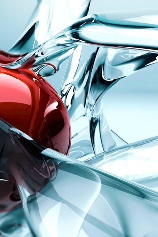 Обои красный, графика, шар, стекло, фигура, 3д, red, graphics, ball, glass, figure, 3d разрешение 1920x1200 Загрузить