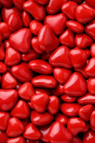 Обои конфеты, красные, сердце, любовь, сердечки, candy, red, heart, love, hearts разрешение 2880x1800 Загрузить