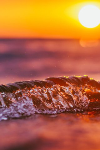 Обои вода, солнце, закат, макро, море, волна, water, the sun, sunset, macro, sea, wave разрешение 1920x1200 Загрузить