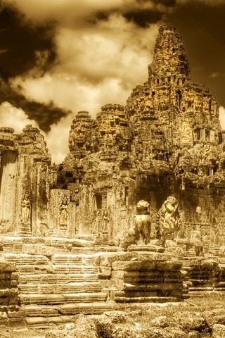 Обои храм, камбоджа, храмовый комплекс, ангкор-ват, пномпень, temple, cambodia, the temple complex, angkor wat, phnom penh разрешение 1920x1080 Загрузить