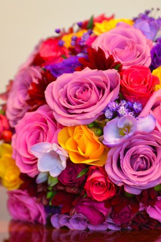 Обои цветы, розы, букет, композиция, букет невесты, flowers, roses, bouquet, composition, the bride's bouquet разрешение 2880x1800 Загрузить