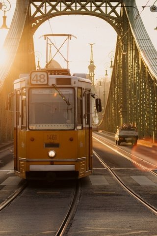 Обои мост, город, трамвай, венгрия, будапешт, bridge, the city, tram, hungary, budapest разрешение 1920x1200 Загрузить
