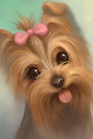Обои арт, мордочка, взгляд, собака, язык, милый, йоркширский терьер, art, muzzle, look, dog, language, cute, yorkshire terrier разрешение 1920x1425 Загрузить