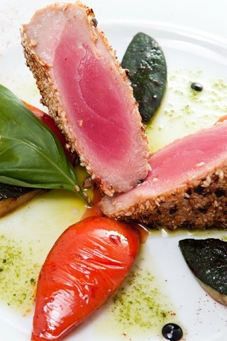 Обои овощи, тарелка, рыба, стейк, тунец, vegetables, plate, fish, steak, tuna разрешение 3861x2574 Загрузить