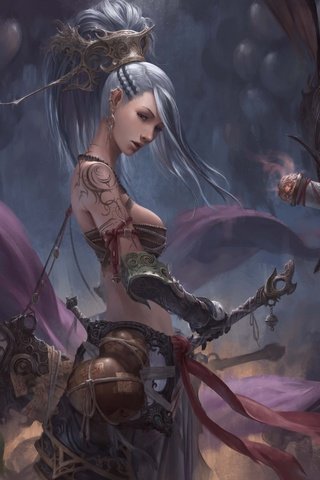 Обои девушка, оружие, воительница, существо, чудик, chin likhui, girl, weapons, warrior, being, crank разрешение 6000x4247 Загрузить