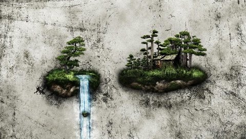Обои водопад, острова, бансай, медитация, waterfall, islands, bonsai, meditation разрешение 1920x1200 Загрузить