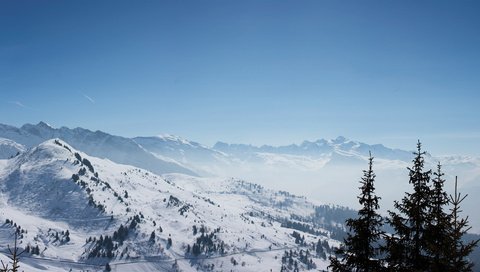 Обои горы, снег, лес, montblanc, mountains, snow, forest разрешение 1920x1080 Загрузить