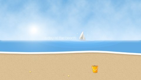 Обои солнце, волны, песок, пляж, парусник, один день на пляже, the sun, wave, sand, beach, sailboat, one day on the beach разрешение 2560x1600 Загрузить