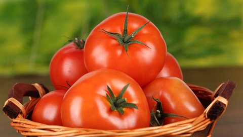 Обои еда, красные, овощи, помидоры, томат, помидоры в корзинке, food, red, vegetables, tomatoes, tomato, tomatoes in a basket разрешение 1920x1200 Загрузить