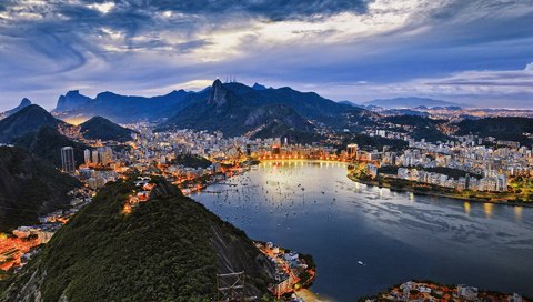 Обои залив, бразилия, бухта, рио-де-жанейро, гуанабара, bay, brazil, rio de janeiro, guanabara разрешение 1920x1200 Загрузить