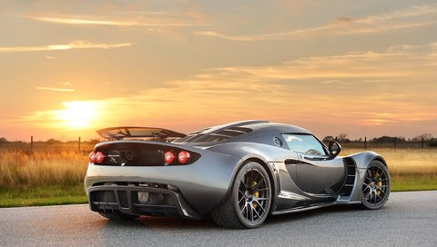 Обои дорога, закат, 2012 год, hennessey, dark knight, веном, гт, автодорога, road, sunset, 2012, venom, gt разрешение 2560x1600 Загрузить