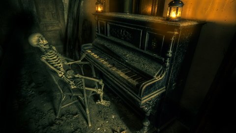 Обои музыка, пианино, скелет, music, piano, skeleton разрешение 2560x1707 Загрузить