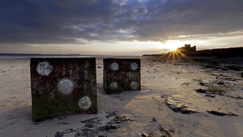 Обои берег, закат, пейзаж, песок, пляж, barmburgh beach, shore, sunset, landscape, sand, beach разрешение 2560x1501 Загрузить