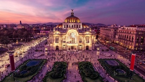 Обои огни, площадь, мексика, дворец изящных искусств, мехико, lights, area, mexico, palace of fine arts, mexico city разрешение 1920x1200 Загрузить