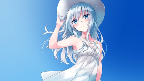 Обои девушка, лето, взгляд, аниме, волосы, лицо, girl, summer, look, anime, hair, face разрешение 3840x2160 Загрузить