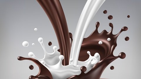 Обои брызги, всплеск, шоколад, молоко, squirt, splash, chocolate, milk разрешение 4400x4400 Загрузить