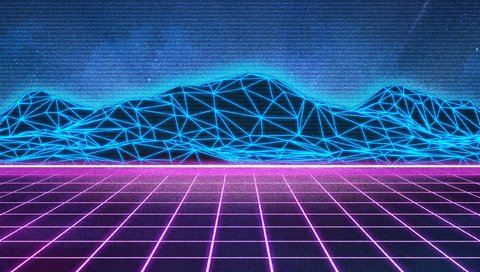 Обои неон, вектор, графика, retrowave, neon, vector, graphics разрешение 2560x1440 Загрузить