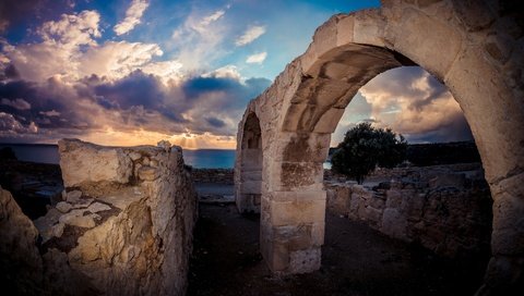 Обои камни, закат, руины, кипр, stones, sunset, ruins, cyprus разрешение 1920x1281 Загрузить