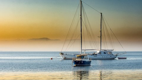 Обои небо, море, горизонт, яхты, лодка, яхта, катер, the sky, sea, horizon, yachts, boat, yacht разрешение 5842x3895 Загрузить