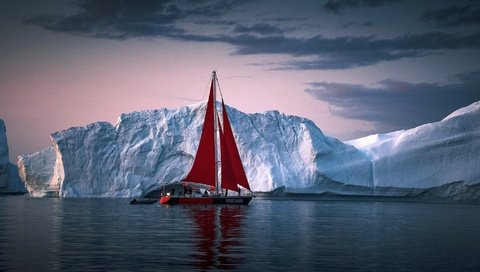 Обои море, яхта, льды, гренландия, айсберги, sea, yacht, ice, greenland, icebergs разрешение 2048x1152 Загрузить