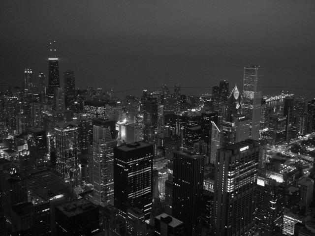 Обои вечер, черно-белая, чикаго, the evening, black and white, chicago разрешение 1920x1080 Загрузить