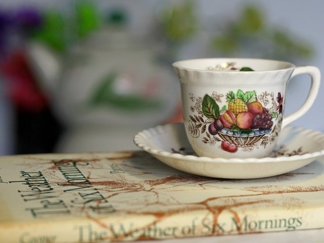 Обои кружка, блюдце, чашка, книга, mug, saucer, cup, book разрешение 2048x1403 Загрузить