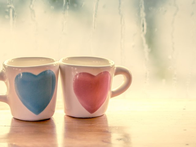 Обои кружки, любовь, романтика, сердца, сердечки, mugs, love, romance, heart, hearts разрешение 1920x1080 Загрузить