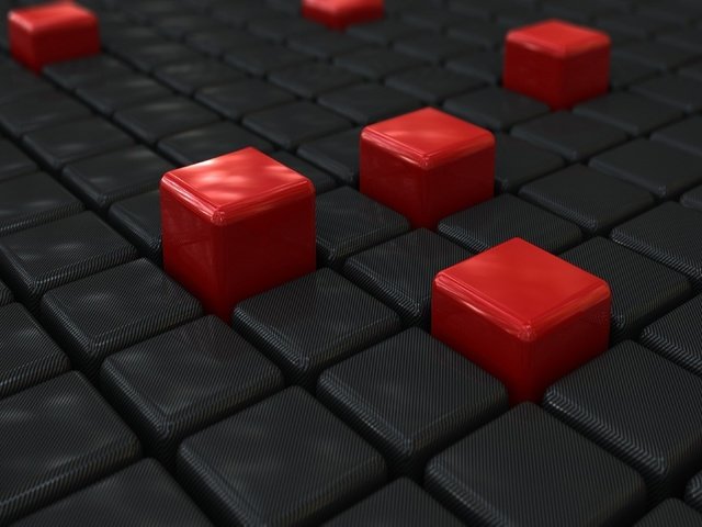 Обои блоки, цвет, 3д, форма, черный, красный, графика, кубики, квадраты, кубы, blocks, color, 3d, form, black, red, graphics, cubes, squares, cuba разрешение 3840x2160 Загрузить