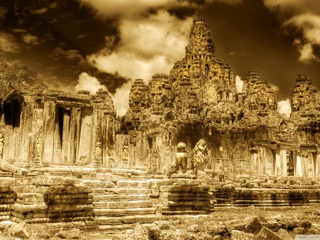 Обои храм, камбоджа, храмовый комплекс, ангкор-ват, пномпень, temple, cambodia, the temple complex, angkor wat, phnom penh разрешение 1920x1080 Загрузить