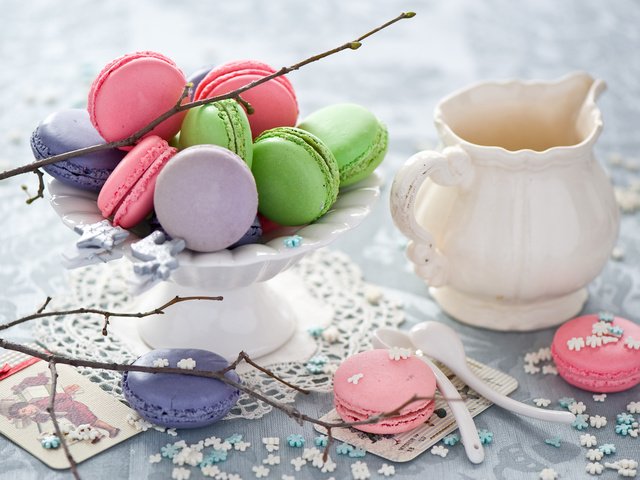 Обои макаруны, миндальное, macaroon, almond разрешение 2000x1331 Загрузить