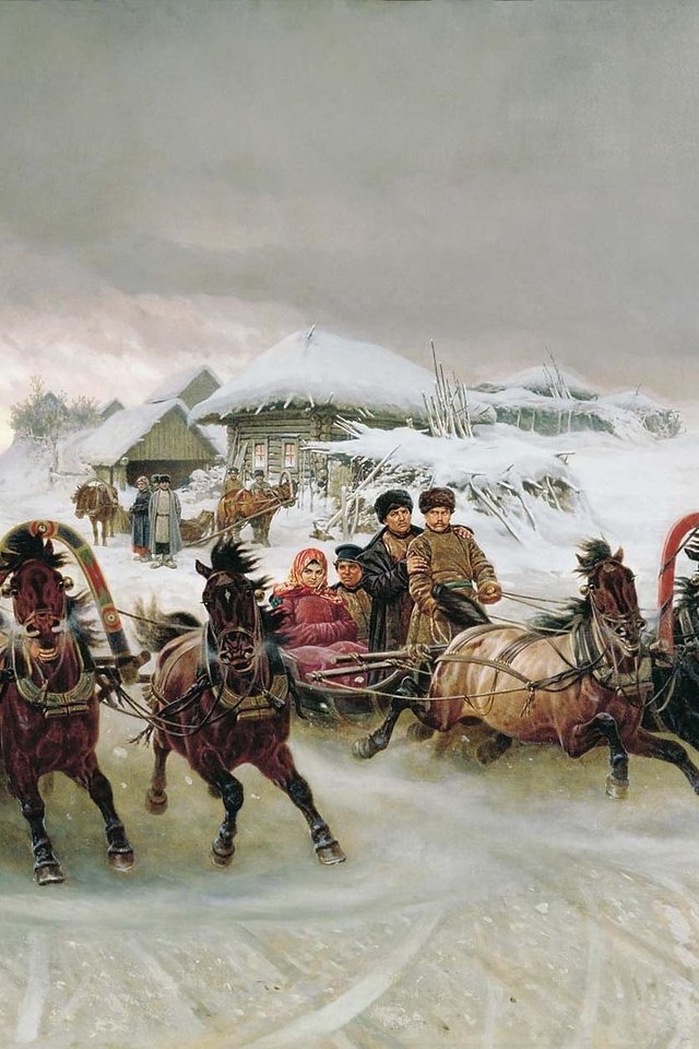 Обои зима, праздник, пётр николаевич грузинский, тройка, winter, holiday, peter n. georgian, three разрешение 2022x1250 Загрузить