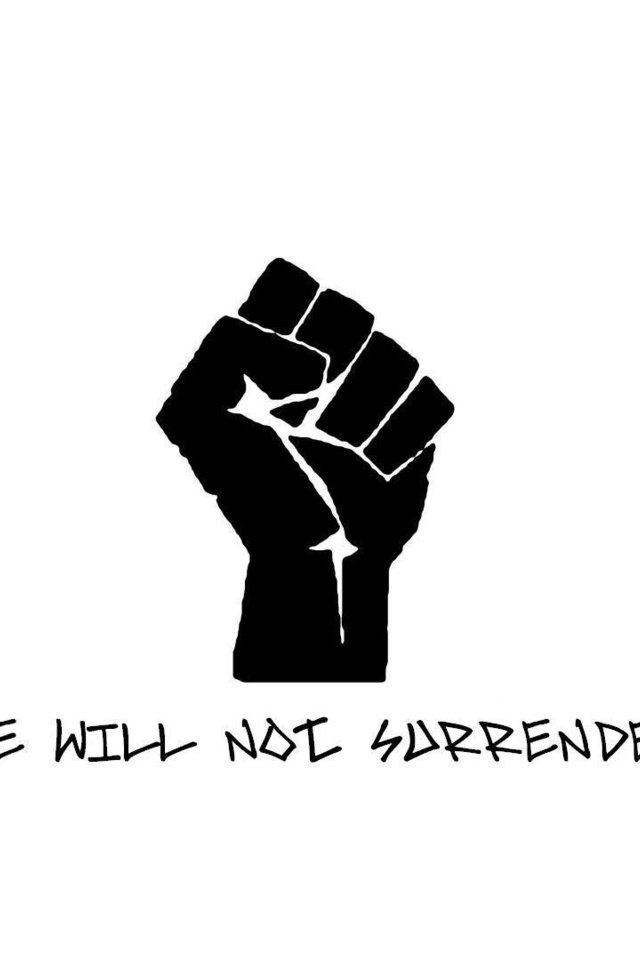 Обои чёрно-белое, we will not surrender, кулак, black and white, fist разрешение 1920x1080 Загрузить