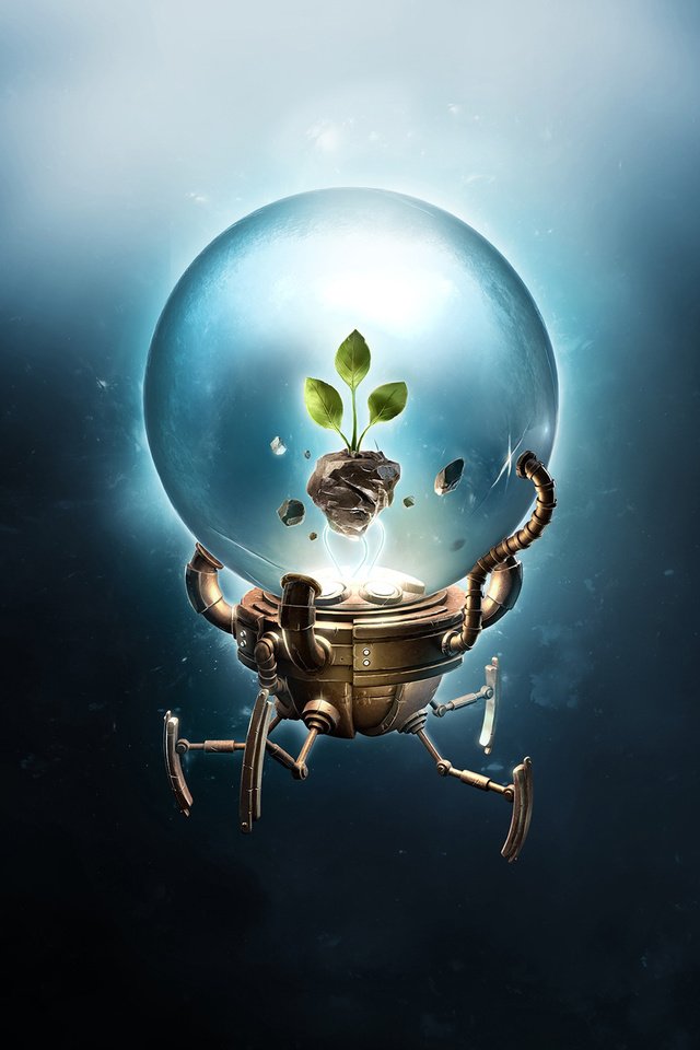 Обои росток в стеклянном шаре - мини оранжерее, sprout in a glass bowl - mini greenhouse разрешение 2560x1440 Загрузить