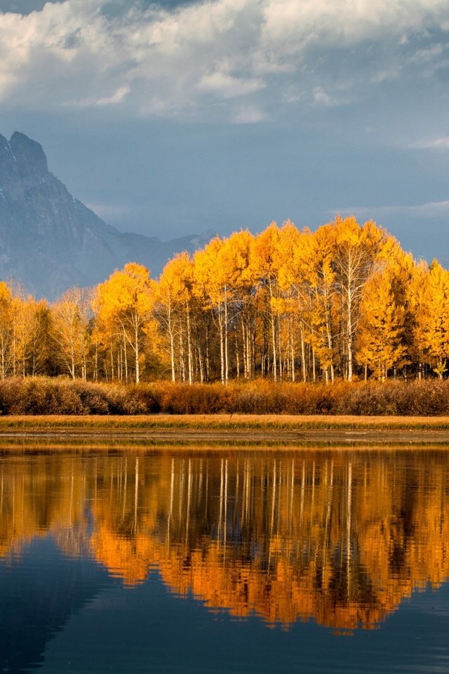 Обои деревья, озеро, горы, природа, отражение, осень, trees, lake, mountains, nature, reflection, autumn разрешение 2048x1365 Загрузить