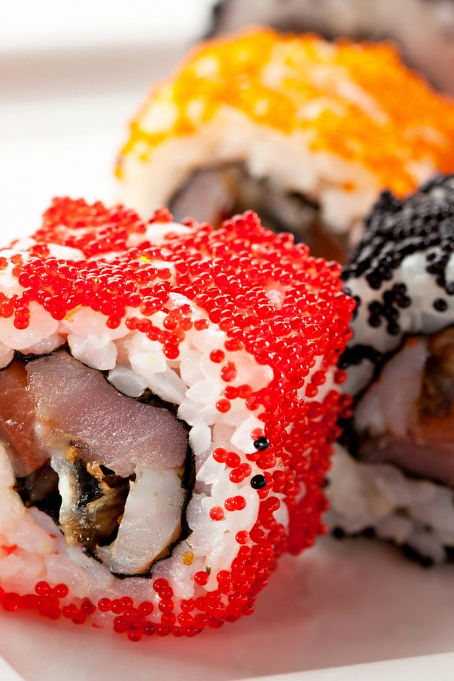 Обои рыба, японии, икра, рис, суши, роллы, морепродукты, японская кухня, fish, japan, caviar, figure, sushi, rolls, seafood, japanese cuisine разрешение 2880x2058 Загрузить