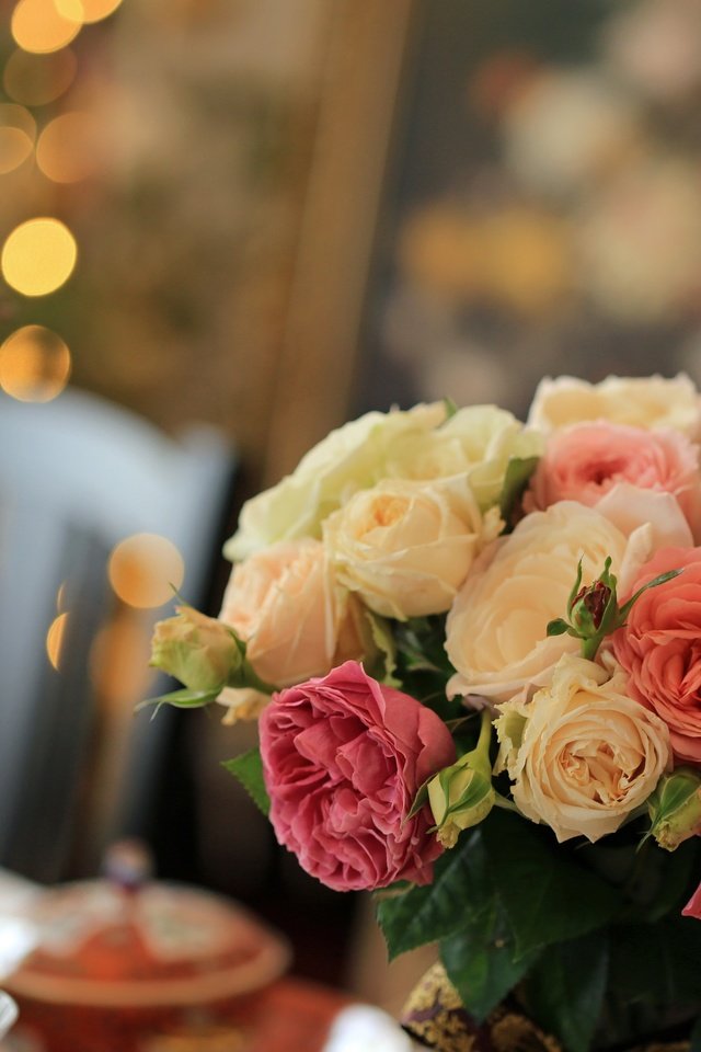 Обои цветы, розы, букет, боке, flowers, roses, bouquet, bokeh разрешение 3000x2000 Загрузить