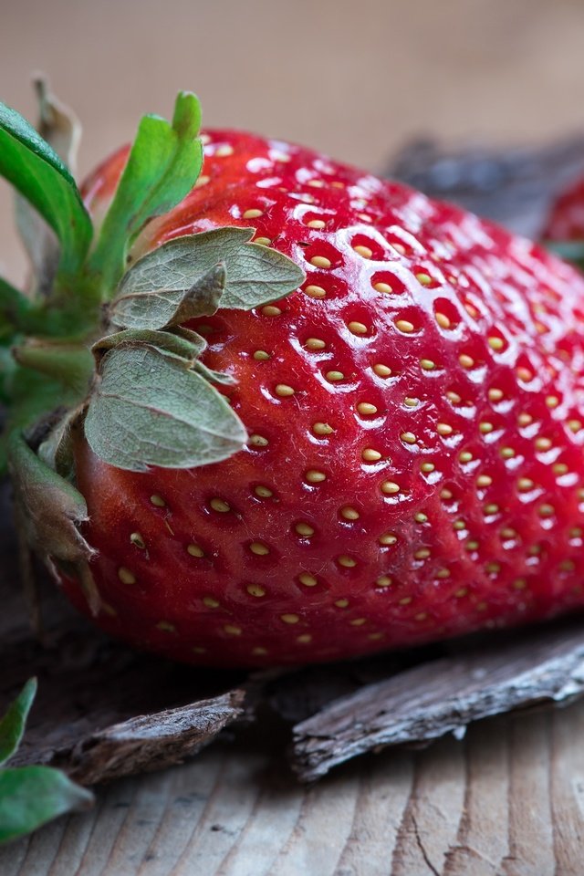 Обои макро, фон, клубника, ягоды, деревянная поверхность, macro, background, strawberry, berries, wooden surface разрешение 3000x1687 Загрузить