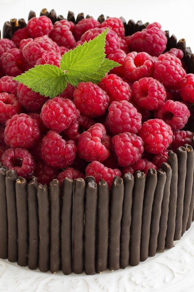 Обои мята, малина, ягоды, шоколад, сладкое, торт, десерт, mint, raspberry, berries, chocolate, sweet, cake, dessert разрешение 3456x2829 Загрузить